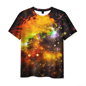 Мужская футболка 3D с принтом Восхитительный космос в Санкт-Петербурге, 100% полиэфир | прямой крой, круглый вырез горловины, длина до линии бедер | Тематика изображения на принте: вселенная | галактика | звёзды | космическое пространство | космос | созвездие