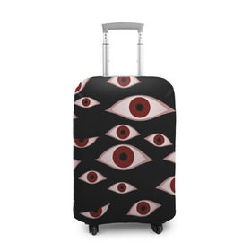 Чехол для чемодана 3D с принтом Глаза в Санкт-Петербурге, 86% полиэфир, 14% спандекс | двустороннее нанесение принта, прорези для ручек и колес | alucard | anime | helloween | hellsing | vampire | алукард | аниме | вампир | хеллоуин | хеллсинг