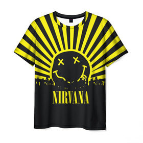 Мужская футболка 3D с принтом Nirvana в Санкт-Петербурге, 100% полиэфир | прямой крой, круглый вырез горловины, длина до линии бедер | Тематика изображения на принте: cobain | kurt | кобейн | курт | нирвана