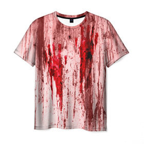 Мужская футболка 3D с принтом Отпечаток в Санкт-Петербурге, 100% полиэфир | прямой крой, круглый вырез горловины, длина до линии бедер | halloween | helloween | кровь | ужас | хеллоин | хеллоуин | хелуин