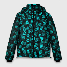 Мужская зимняя куртка 3D с принтом Инопланетная письменность в Санкт-Петербурге, верх — 100% полиэстер; подкладка — 100% полиэстер; утеплитель — 100% полиэстер | длина ниже бедра, свободный силуэт Оверсайз. Есть воротник-стойка, отстегивающийся капюшон и ветрозащитная планка. 

Боковые карманы с листочкой на кнопках и внутренний карман на молнии. | Тематика изображения на принте: alien | ufo | знаки | инопланентянин | инопланетяне | нло | символы | текст | текстура