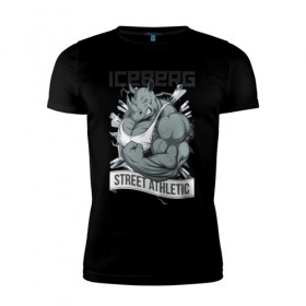 Мужская футболка премиум с принтом Rhino 2 | Iceberg в Санкт-Петербурге, 92% хлопок, 8% лайкра | приталенный силуэт, круглый вырез ворота, длина до линии бедра, короткий рукав | 
