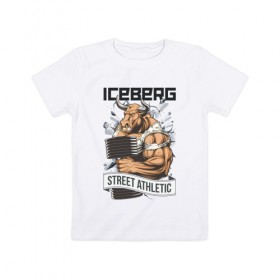 Детская футболка хлопок с принтом Bull 3 | Iceberg в Санкт-Петербурге, 100% хлопок | круглый вырез горловины, полуприлегающий силуэт, длина до линии бедер | animals | iceberg | icebergstyle | youtube