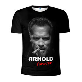Мужская футболка 3D спортивная с принтом Arnold forever в Санкт-Петербурге, 100% полиэстер с улучшенными характеристиками | приталенный силуэт, круглая горловина, широкие плечи, сужается к линии бедра | актёр | арнольд шварценеггер | боевик | звезда | киногерой | супергерой | терминатор