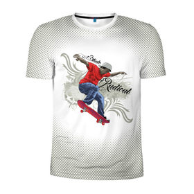Мужская футболка 3D спортивная с принтом Скейтер в Санкт-Петербурге, 100% полиэстер с улучшенными характеристиками | приталенный силуэт, круглая горловина, широкие плечи, сужается к линии бедра | skater | skull | xtreme | граффити | скейт | спорт | череп | экстрим