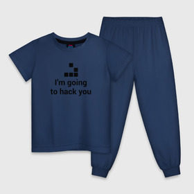 Детская пижама хлопок с принтом Im going to hack you в Санкт-Петербурге, 100% хлопок |  брюки и футболка прямого кроя, без карманов, на брюках мягкая резинка на поясе и по низу штанин
 | coder | hacker | it | programmer | хакер