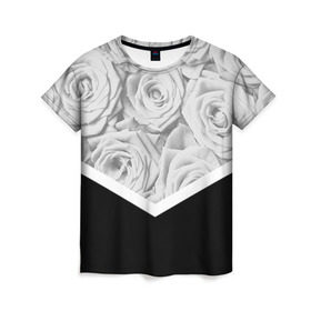 Женская футболка 3D с принтом Розы в Санкт-Петербурге, 100% полиэфир ( синтетическое хлопкоподобное полотно) | прямой крой, круглый вырез горловины, длина до линии бедер | fashion | роза | цветы