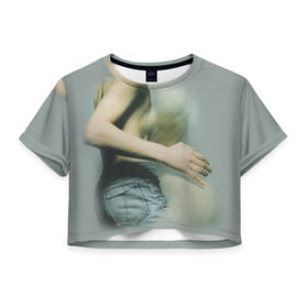 Женская футболка 3D укороченная с принтом Placebo в Санкт-Петербурге, 100% полиэстер | круглая горловина, длина футболки до линии талии, рукава с отворотами | lacebo |  брайан молко | альтернатива. | пласибо | плацебо | плэйсебо | плэсибо | рок