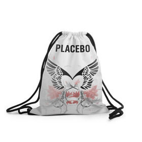 Рюкзак-мешок 3D с принтом Placebo в Санкт-Петербурге, 100% полиэстер | плотность ткани — 200 г/м2, размер — 35 х 45 см; лямки — толстые шнурки, застежка на шнуровке, без карманов и подкладки | lacebo |  брайан молко | альтернатива. | пласибо | плацебо | плэйсебо | плэсибо | рок