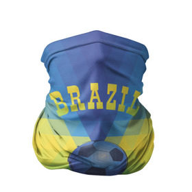Бандана-труба 3D с принтом Бразилия в Санкт-Петербурге, 100% полиэстер, ткань с особыми свойствами — Activecool | плотность 150‒180 г/м2; хорошо тянется, но сохраняет форму | бразилия | геометрия | игра | кубок | мяч | полигональный | спорт | футбол