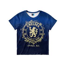 Детская футболка 3D с принтом Chelsea в Санкт-Петербурге, 100% гипоаллергенный полиэфир | прямой крой, круглый вырез горловины, длина до линии бедер, чуть спущенное плечо, ткань немного тянется | chelsea | football. | английская премьер лига | апл | футбол | челси