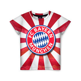 Детская футболка 3D с принтом Bayern в Санкт-Петербурге, 100% гипоаллергенный полиэфир | прямой крой, круглый вырез горловины, длина до линии бедер, чуть спущенное плечо, ткань немного тянется | bayern | football | бавария | бундеслига | немецкий чемпионат | футбол