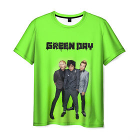 Мужская футболка 3D с принтом Green Day в Санкт-Петербурге, 100% полиэфир | прямой крой, круглый вырез горловины, длина до линии бедер | 