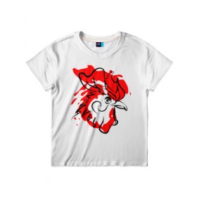 Детская футболка 3D с принтом Огненный Петух в Санкт-Петербурге, 100% гипоаллергенный полиэфир | прямой крой, круглый вырез горловины, длина до линии бедер, чуть спущенное плечо, ткань немного тянется | 2017 | год | зима | новинки | новый | петух | популярное | праздник | символ | снег