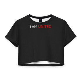 Женская футболка 3D укороченная с принтом Manchester United team в Санкт-Петербурге, 100% полиэстер | круглая горловина, длина футболки до линии талии, рукава с отворотами | manchester united