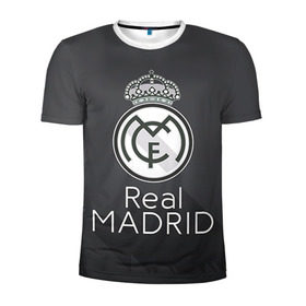 Мужская футболка 3D спортивная с принтом Real Madrid в Санкт-Петербурге, 100% полиэстер с улучшенными характеристиками | приталенный силуэт, круглая горловина, широкие плечи, сужается к линии бедра | Тематика изображения на принте: real madrid
