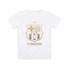 Детская футболка хлопок с принтом Barcelona1 в Санкт-Петербурге, 100% хлопок | круглый вырез горловины, полуприлегающий силуэт, длина до линии бедер | barcelona | football | барса | барселона | примера | футбол | чемпионат испании