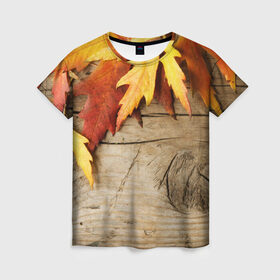 Женская футболка 3D с принтом Золотая осень в Санкт-Петербурге, 100% полиэфир ( синтетическое хлопкоподобное полотно) | прямой крой, круглый вырез горловины, длина до линии бедер | дерево | лист | листья | осень