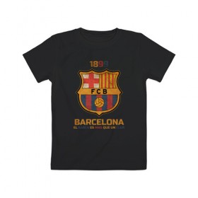 Детская футболка хлопок с принтом Barcelona2 в Санкт-Петербурге, 100% хлопок | круглый вырез горловины, полуприлегающий силуэт, длина до линии бедер | barcelona | football | барса | барселона | примера | футбол | чемпионат испании