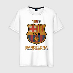Мужская футболка хлопок с принтом Barcelona2 в Санкт-Петербурге, 100% хлопок | прямой крой, круглый вырез горловины, длина до линии бедер, слегка спущенное плечо. | barcelona | football | барса | барселона | примера | футбол | чемпионат испании