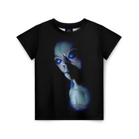 Детская футболка 3D с принтом Галактический обитатель в Санкт-Петербурге, 100% гипоаллергенный полиэфир | прямой крой, круглый вырез горловины, длина до линии бедер, чуть спущенное плечо, ткань немного тянется | галактика | звезды | инопланетянин | космос | нло | новинки