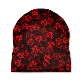 Шапка 3D с принтом Анархия (красное на черном) в Санкт-Петербурге, 100% полиэстер | универсальный размер, печать по всей поверхности изделия | punk | rock | rocknroll | roll | панк | рок | рокнролл | ролл | текстура