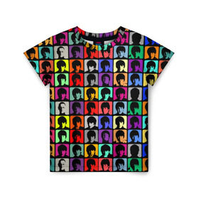Детская футболка 3D с принтом The Beatles art в Санкт-Петербурге, 100% гипоаллергенный полиэфир | прямой крой, круглый вырез горловины, длина до линии бедер, чуть спущенное плечо, ткань немного тянется | Тематика изображения на принте: битлз