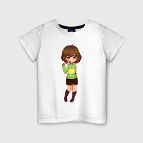 Детская футболка хлопок с принтом Chara в Санкт-Петербурге, 100% хлопок | круглый вырез горловины, полуприлегающий силуэт, длина до линии бедер | андертейл | чара