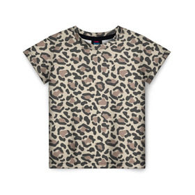 Детская футболка 3D с принтом Шкура леопарда 3 в Санкт-Петербурге, 100% гипоаллергенный полиэфир | прямой крой, круглый вырез горловины, длина до линии бедер, чуть спущенное плечо, ткань немного тянется | африка | дикие | животные | леопард