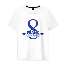 Мужская футболка хлопок с принтом Фрэнк Лэмпард в Санкт-Петербурге, 100% хлопок | прямой крой, круглый вырез горловины, длина до линии бедер, слегка спущенное плечо. | Тематика изображения на принте: frank lanpard | фрэнк лэмпард | челси