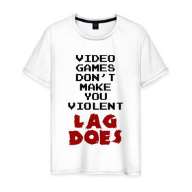 Мужская футболка хлопок с принтом video games в Санкт-Петербурге, 100% хлопок | прямой крой, круглый вырез горловины, длина до линии бедер, слегка спущенное плечо. | 8bit | games | lags | nerd | игры | лаги
