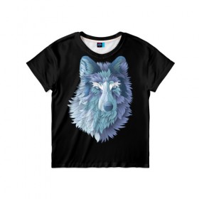 Детская футболка 3D с принтом Седой волк в Санкт-Петербурге, 100% гипоаллергенный полиэфир | прямой крой, круглый вырез горловины, длина до линии бедер, чуть спущенное плечо, ткань немного тянется | взгляд | волк | животные | лес | охота | природа | хищник
