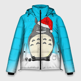 Мужская зимняя куртка 3D с принтом Тоторо под снегом в Санкт-Петербурге, верх — 100% полиэстер; подкладка — 100% полиэстер; утеплитель — 100% полиэстер | длина ниже бедра, свободный силуэт Оверсайз. Есть воротник-стойка, отстегивающийся капюшон и ветрозащитная планка. 

Боковые карманы с листочкой на кнопках и внутренний карман на молнии. | Тематика изображения на принте: totoro | аниме | новогодние аниме | новый год | рождественские аниме | тоторо