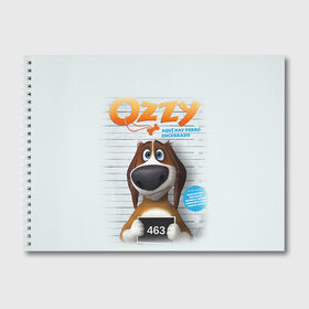 Альбом для рисования с принтом Ozzy в Санкт-Петербурге, 100% бумага
 | матовая бумага, плотность 200 мг. | Тематика изображения на принте: dog | fast furry | бигль | большой собачий побег | мартин | мультфильм | оззи | побег | свободу разношерстным | собака