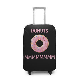 Чехол для чемодана 3D с принтом Donuts в Санкт-Петербурге, 86% полиэфир, 14% спандекс | двустороннее нанесение принта, прорези для ручек и колес | simpsons