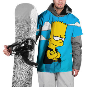 Накидка на куртку 3D с принтом Барт Симпсон в Санкт-Петербурге, 100% полиэстер |  | Тематика изображения на принте: simpsons