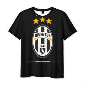 Мужская футболка 3D с принтом Juventus1 в Санкт-Петербурге, 100% полиэфир | прямой крой, круглый вырез горловины, длина до линии бедер | football | juve | juventus | seria a | бьянконери | серия а | футбол | чемпионат италии | юве | ювентус
