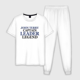 Мужская пижама хлопок с принтом John Terry в Санкт-Петербурге, 100% хлопок | брюки и футболка прямого кроя, без карманов, на брюках мягкая резинка на поясе и по низу штанин
 | Тематика изображения на принте: john terry | джон терри | челси