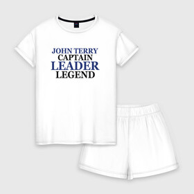 Женская пижама с шортиками хлопок с принтом John Terry в Санкт-Петербурге, 100% хлопок | футболка прямого кроя, шорты свободные с широкой мягкой резинкой | john terry | джон терри | челси