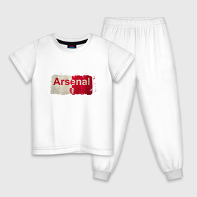 Детская пижама хлопок с принтом Arsenal в Санкт-Петербурге, 100% хлопок |  брюки и футболка прямого кроя, без карманов, на брюках мягкая резинка на поясе и по низу штанин
 | Тематика изображения на принте: arsenal | арсенал