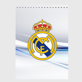 Скетчбук с принтом Реал Мадрид в Санкт-Петербурге, 100% бумага
 | 48 листов, плотность листов — 100 г/м2, плотность картонной обложки — 250 г/м2. Листы скреплены сверху удобной пружинной спиралью | Тематика изображения на принте: real madrid | испания | португалия