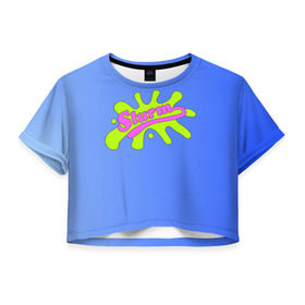 Женская футболка 3D укороченная с принтом Slurm в Санкт-Петербурге, 100% полиэстер | круглая горловина, длина футболки до линии талии, рукава с отворотами | futurama | футурама