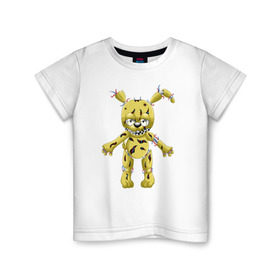 Детская футболка хлопок с принтом Springtrap в Санкт-Петербурге, 100% хлопок | круглый вырез горловины, полуприлегающий силуэт, длина до линии бедер | five nights at freddys | springtrap | фнаф