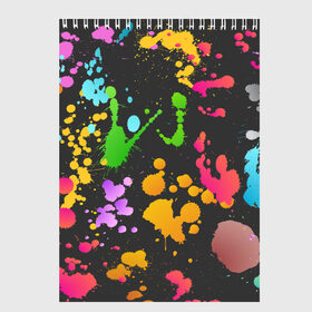 Скетчбук с принтом Игра красок в Санкт-Петербурге, 100% бумага
 | 48 листов, плотность листов — 100 г/м2, плотность картонной обложки — 250 г/м2. Листы скреплены сверху удобной пружинной спиралью | Тематика изображения на принте: кляксы | пятна | разноцветный | яркий