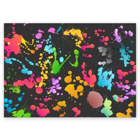 Поздравительная открытка с принтом Игра красок в Санкт-Петербурге, 100% бумага | плотность бумаги 280 г/м2, матовая, на обратной стороне линовка и место для марки
 | кляксы | пятна | разноцветный | яркий