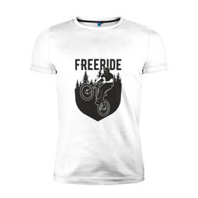 Мужская футболка премиум с принтом Freeride в Санкт-Петербурге, 92% хлопок, 8% лайкра | приталенный силуэт, круглый вырез ворота, длина до линии бедра, короткий рукав | iceberg