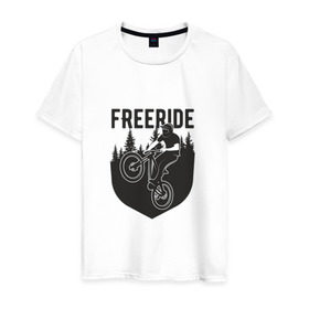 Мужская футболка хлопок с принтом Freeride в Санкт-Петербурге, 100% хлопок | прямой крой, круглый вырез горловины, длина до линии бедер, слегка спущенное плечо. | iceberg