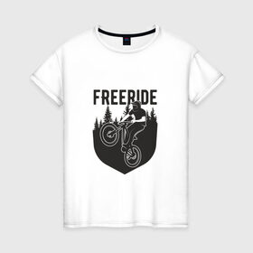 Женская футболка хлопок с принтом Freeride в Санкт-Петербурге, 100% хлопок | прямой крой, круглый вырез горловины, длина до линии бедер, слегка спущенное плечо | iceberg