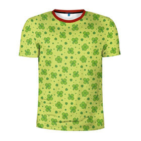 Мужская футболка 3D спортивная с принтом Клевер в Санкт-Петербурге, 100% полиэстер с улучшенными характеристиками | приталенный силуэт, круглая горловина, широкие плечи, сужается к линии бедра | арт | зелень | клевер | праздник | растение | святой патрик