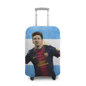Чехол для чемодана 3D с принтом Messi from Argentina в Санкт-Петербурге, 86% полиэфир, 14% спандекс | двустороннее нанесение принта, прорези для ручек и колес | аргентина | барселона | месси | футбол